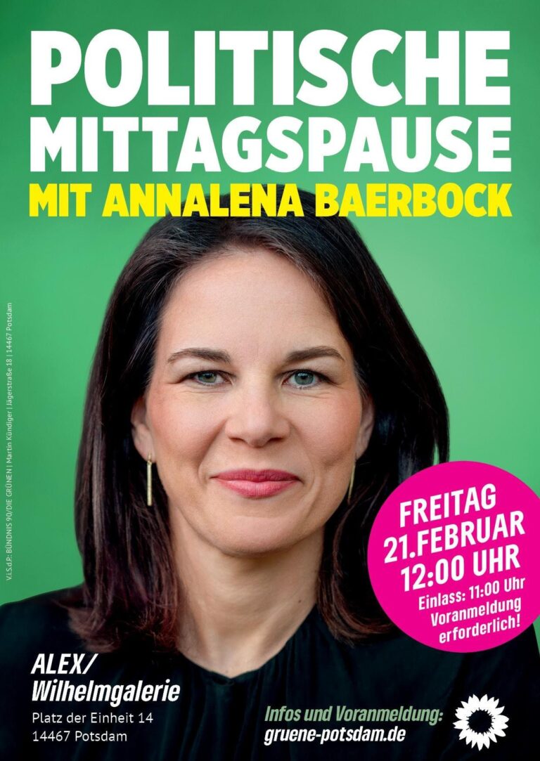 Jetzt anmelden: Politische Mittagspause mit Annalena Baerbock