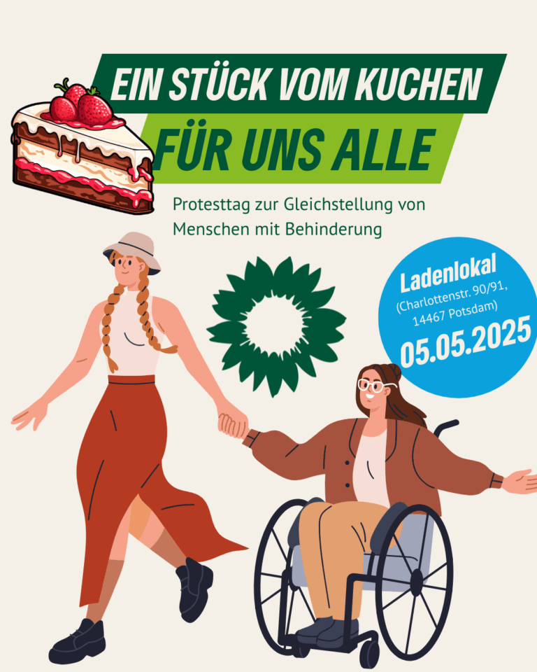 „Ein Stück vom Kuchen für alle“ – Kreisverband Potsdam beteiligt sich einer gemeinsamen Aktion am Protestag zur Gleichstellung von Menschen mit Behinderungen
